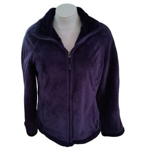 Green Tea Purple Full Zip Fleece Jacket Size S